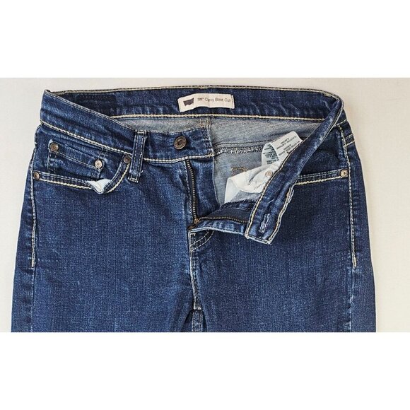 Levi's Size 8M Women 31 Inch Inseam 529 Curvy Boot Cut Blue Denim Logo Tag Jeans - Picture 10 of 12